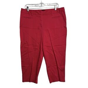 212 Collection Natural Fit Red Cropped Pants Womens Size 16 Cotton Blend